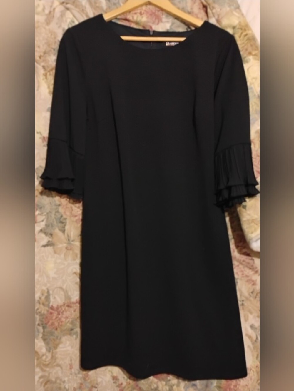Glamour Chic Black Ruffle Sleeve Dress